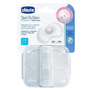 Chicco Ψευδοθηλές Σιλικόνης Skin To Skin S/M, 2τμχ