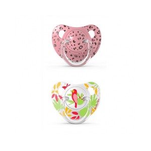 Suavinex Jungle 0-6m Σιλικόνης Pink Parrot 2τμχ