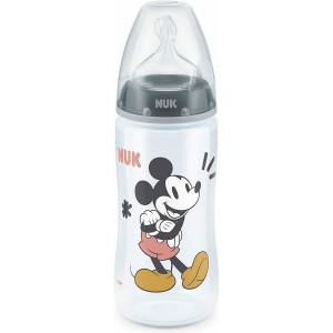 Nuk First Choice Plus Πλαστικό Μπιμπερό Με Θηλή Σιλικόνης 6-18m Κόκκινη Καρδιά Minnie, 300ml