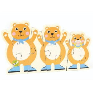 Oops Dual-Step Wooden Puzzle Bear Ξύλινο Παιδικό Παιχνίδι Παζλ 18m+, 1τμχ