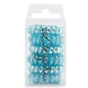 Dessata Hair Ties Set Λαστιχάκια Μαλλιών Γαλάζια Μεταλλιζέ, 6τμχ