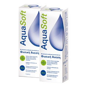 Aquasoft 1+1 Δώρο Διάλυμα Καθαρισμού Φακών Επαφής, 720ml