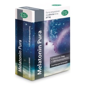 ESI Melatonin Pura 1mg Συμπλήρωμα Διατροφής για την Αντιμετώπιση της Αϋπνίας & του Jet Lag, 120 ταμπλέτες