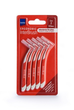  Intermed Ergonomic InterBrush Μεσοδόντια Βουρτσάκια Κόκκινα 0.5mm Μέγεθος 2, 5τμχ
