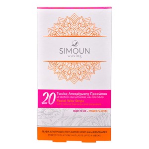Simoun Waxing Ταινίες Αποτρίχωσης Προσώπου, 20τμχ