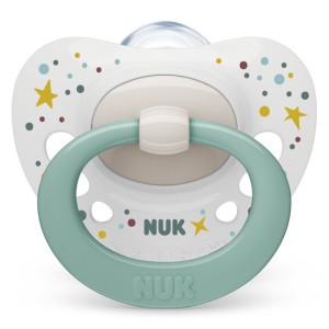 Nuk Signature Ορθοδοντική Πιπίλα Σιλικόνης 0-6m Λευκή με Καρδιές, 1τμχ