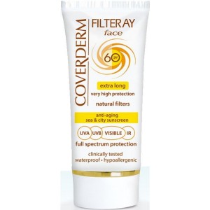 Coverderm Filteray Face SPF60 Tinted Soft Brown, Αντηλιακή Κρέμα Προσώπου με Χρώμα, 50ml