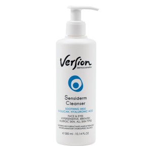 Version Sensiderm Cleanser Soothing Milk Face & Eyes Καθαριστικό Γαλάκτωμα για Πρόσωπο & Μάτια, 300ml