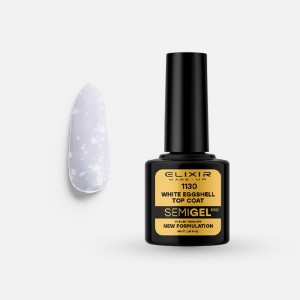 Elixir Make-up Semi Gel Ημιμόνιμο Επαγγελματικό Βερνίκι Νυχιών Νο1130 White Eggshell Top Coat No Wipe, 8ml