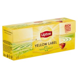 LIPTON ΜΑΥΡΟ ΤΣΑΙ ΦΑΚΕΛΑΚΙ  (25x2gr) - (YELLOW LABEL)