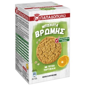 ΠΑΠΑΔΟΠΟΥΛΟΥ ΜΠΙΣΚΟΤΑ ΒΡΩΜΗΣ 155gr. - (ΠΟΡΤΟΚΑΛΙ) (ΧΩΡΙΣ ΖΑΧΑΡΗ)